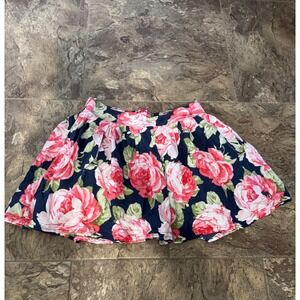 Y2K Abercrombie & Fitch Floral Skirt Womens S‎ Pink Blue Rose Print Mini